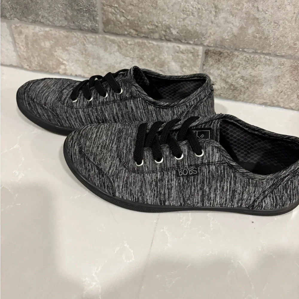 Skechers BOBS Memory Foam Sneakers – Black/Gray Knit – Women’s 6.5 - Picture 11 of 11